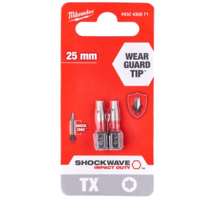 Bits Torx x 25 mm. 2 stk. Milwaukee