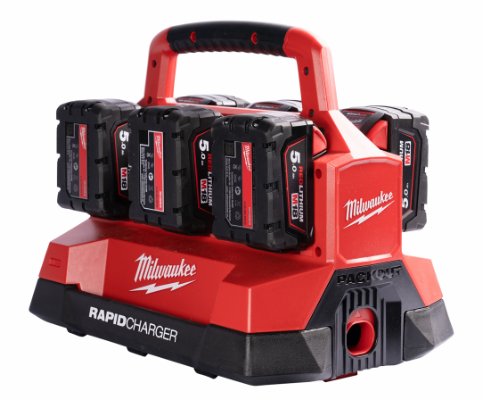 Lader 18 V. til 6 batterier. Milwaukee