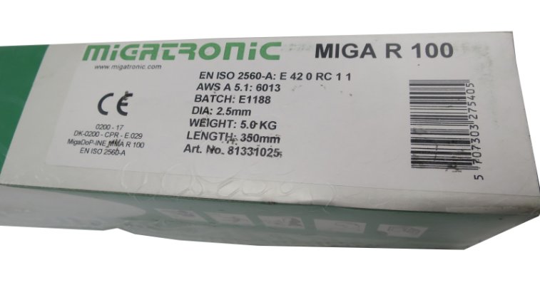 Elektrode 2,5x350x5kg MIGA R. Migatronic