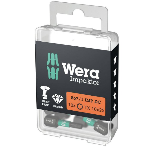 Bits torx 20, Slagbits, 10 stk. Wera