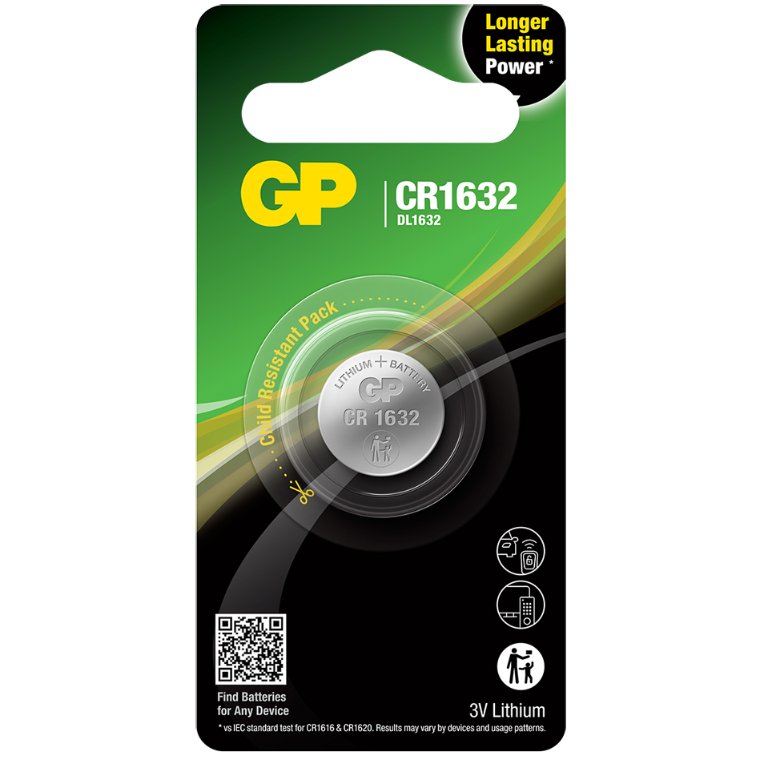 Batteri CR1632 3V 1stk/pk. Gp Batteries