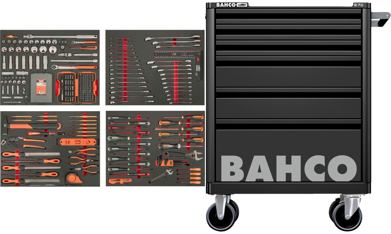 Værktøjsvogn med 275 værktøj, 6 skuffer. Bacho