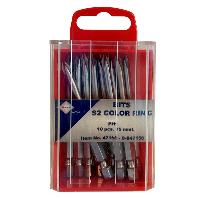 Bits PH1 x 75 mm, 10 stk. Bato