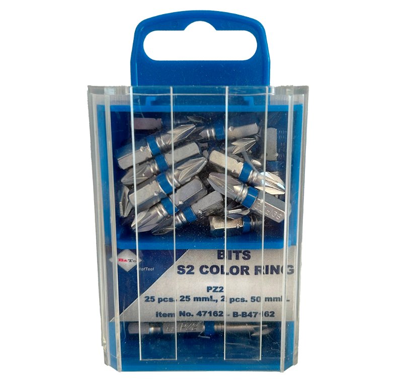 Bits PZ2 x 25 & 50 mm, 27 stk. Bato