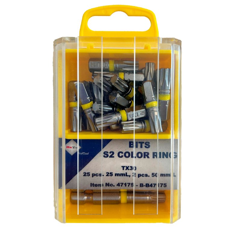 Bits TX30 x 25 & 50 mm, 27 stk. Bato