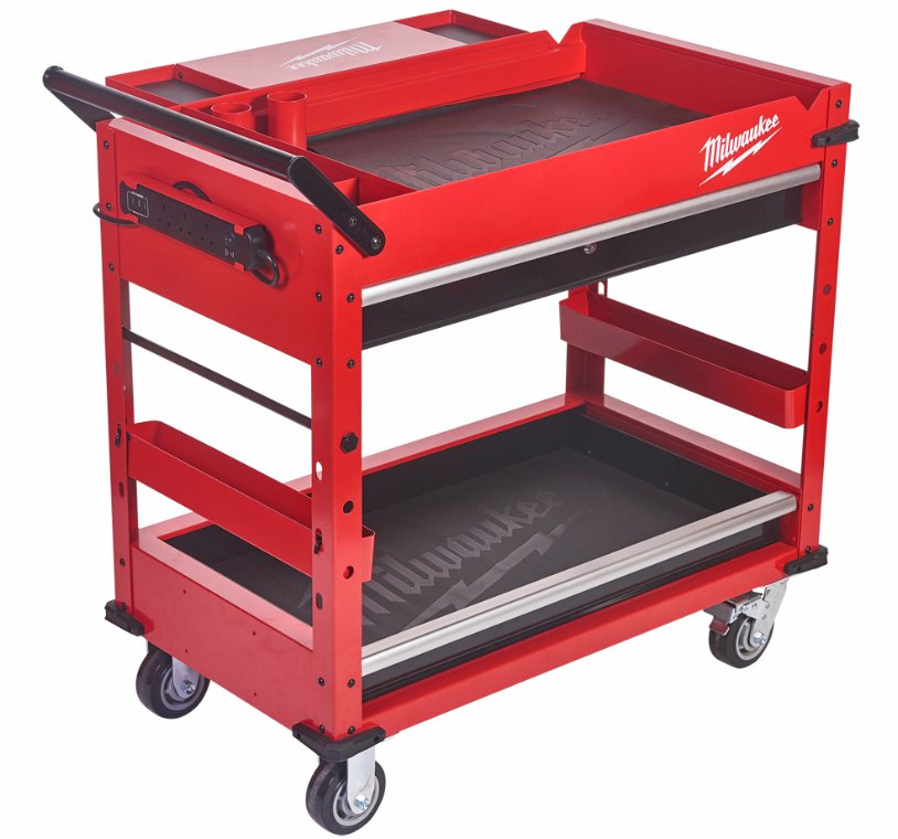 Værktøjsvogn 2 hylder, 102 cm. Milwaukee