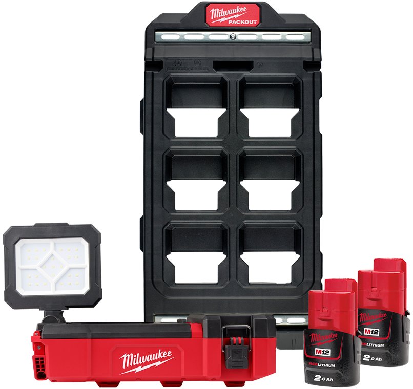 Arbejdslampe 12 V. 2 Ah + Monteringsplade. Milwaukee