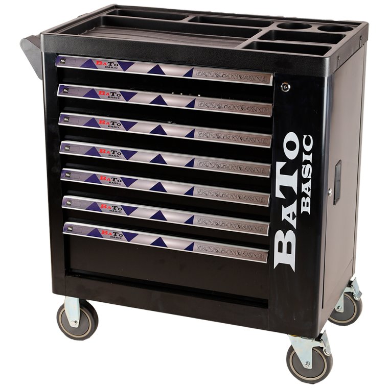 værktøjsvogn med endeskab, 7 skuffer. 358 dele. Bato