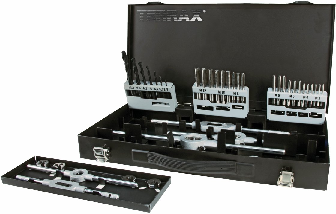 Gevindskæresæt 3-12 mm. Ruko, Terrax