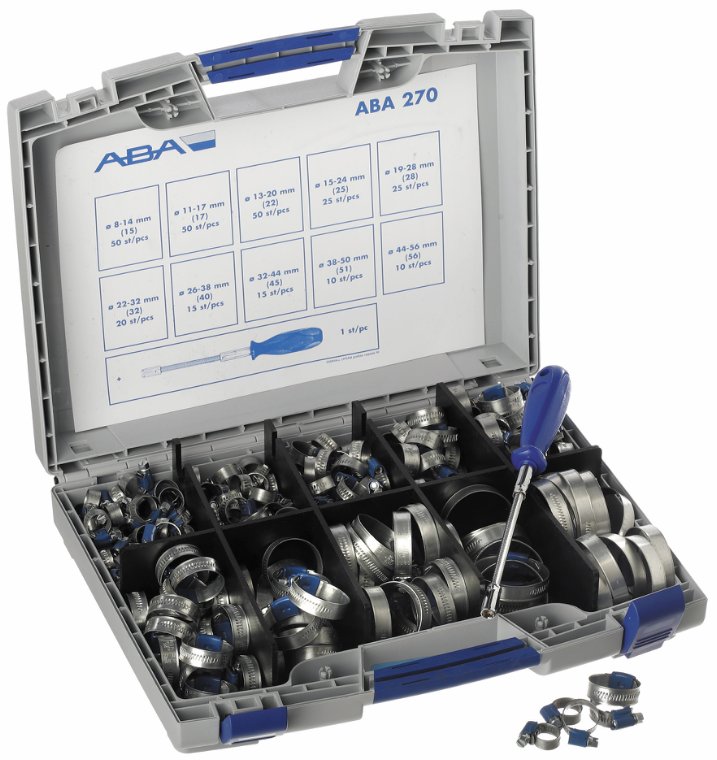 Spændebåndsortiment med 270 stk.