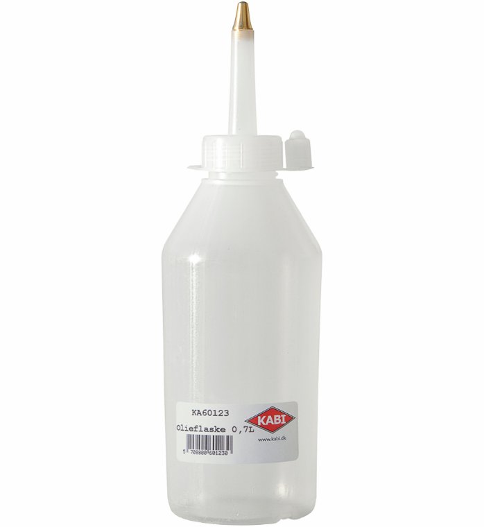 Olieflaske 0,7 L. m/ messingtud. Kabi