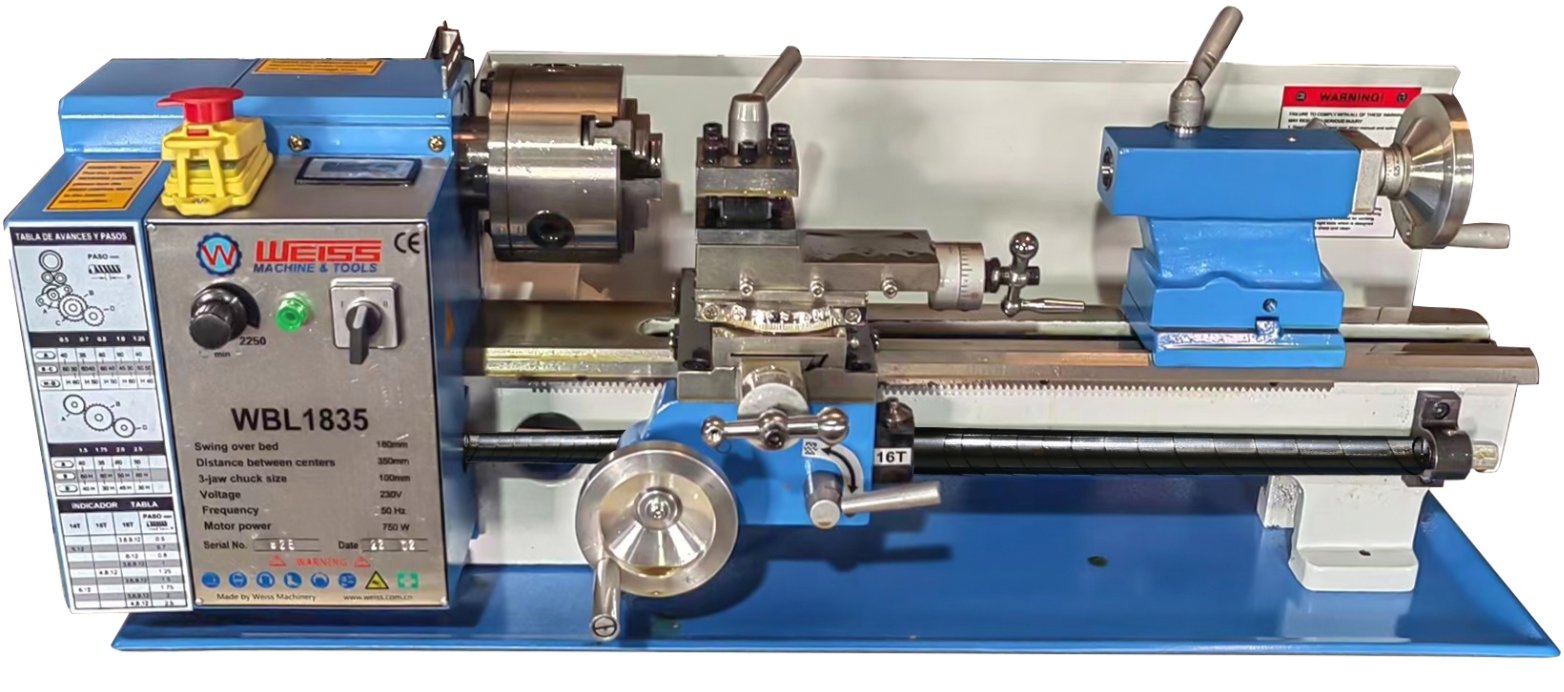 Metaldrejebænk 350 mm ø20 mm, kulfri motor. Weiss