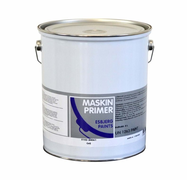 Maskinprimer mat, Grå, 5 liter