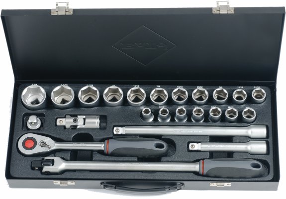 Topnøglesæt 1/2" i tommemål. Bato