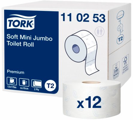 12 ruller Toiletpapir Tork Premium Jumbo