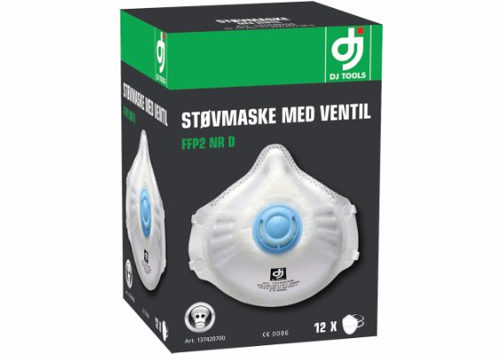 12 stk. Støvmasker m/ventil