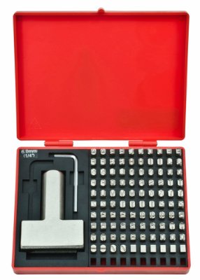 Ståltal- og bogstavsæt 6 mm.