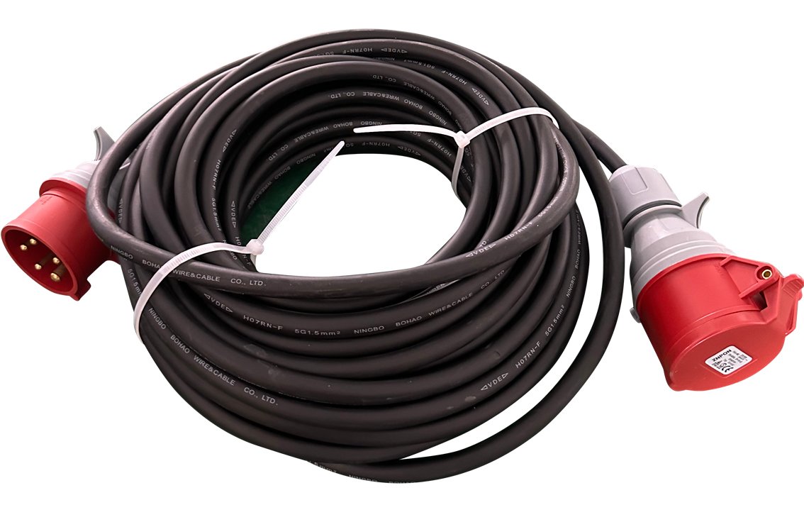 Forlængerledning 20 m. 400 V.