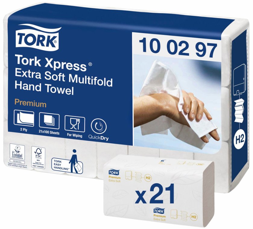 Håndklædeark 2-lags extra soft Tork Xpress