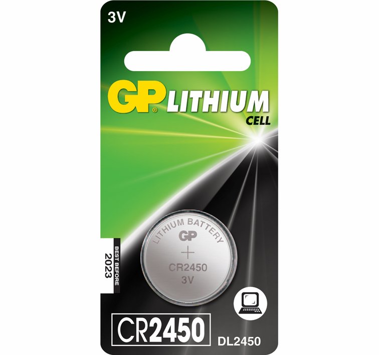 Batteri CR2450 1stk/pk. GP Batteries