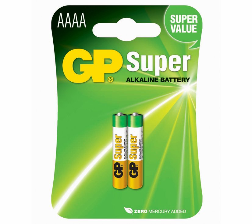 Batterier AAAA LR61, 2 stk/pk. GP Batteries