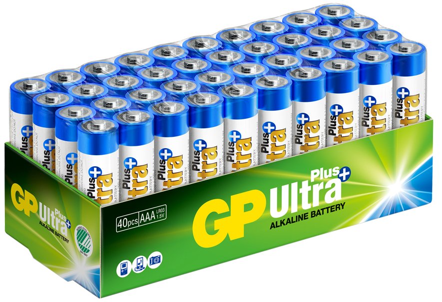 Batteri AAA LR3 1,5 V. 40 stk. Ultra+. GP Batteries