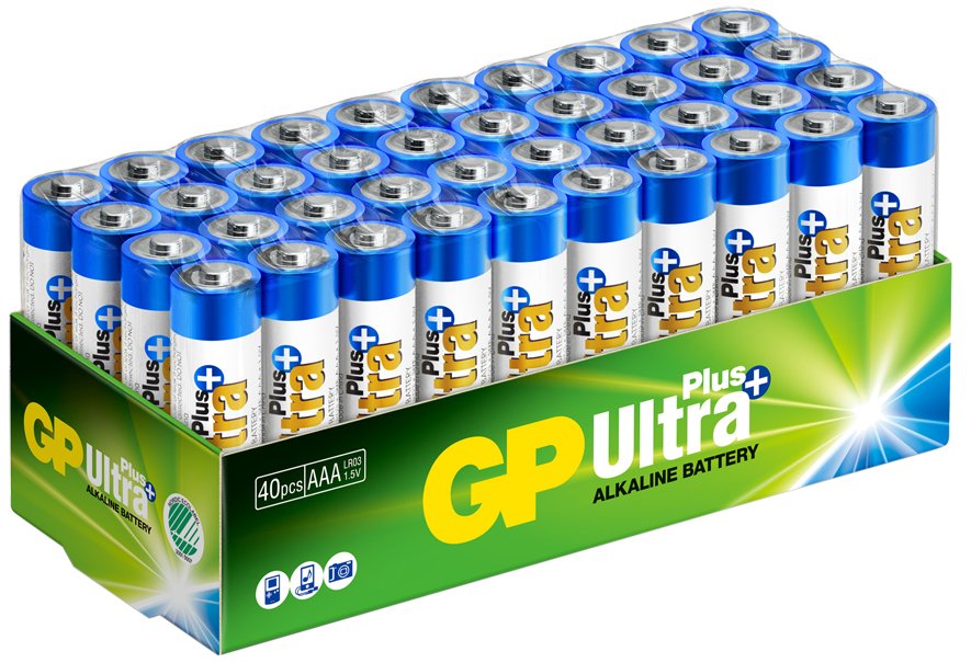 Batterier AAA LR3 1,5 V. 40 stk. Ultra+. GP Batteries