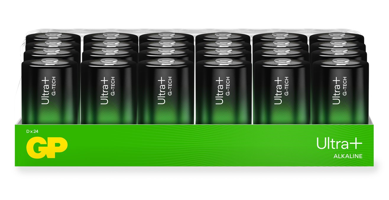 Batterier D LR20 1,5 V. 24 stk. GP Batteries
