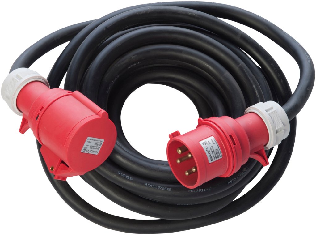 Forlængerledning 10 m. 400 V.