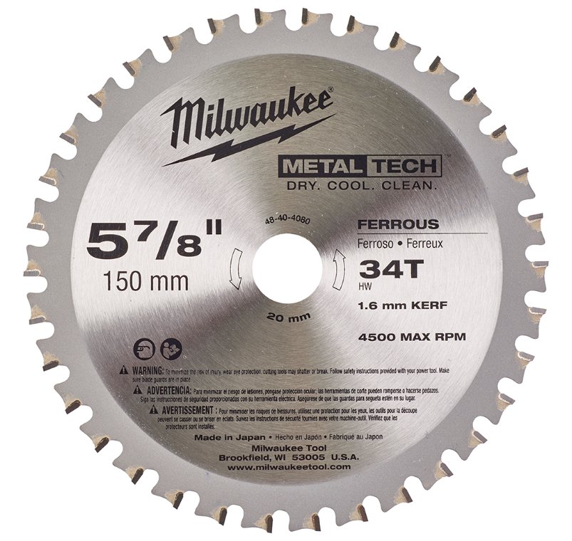 Rundsavklinge til metal, 150 mm / 34 tænder. Milwaukee
