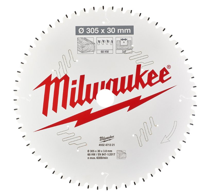 Rundsavklinge til træ, 305 mm / 60 tænder. Milwaukee