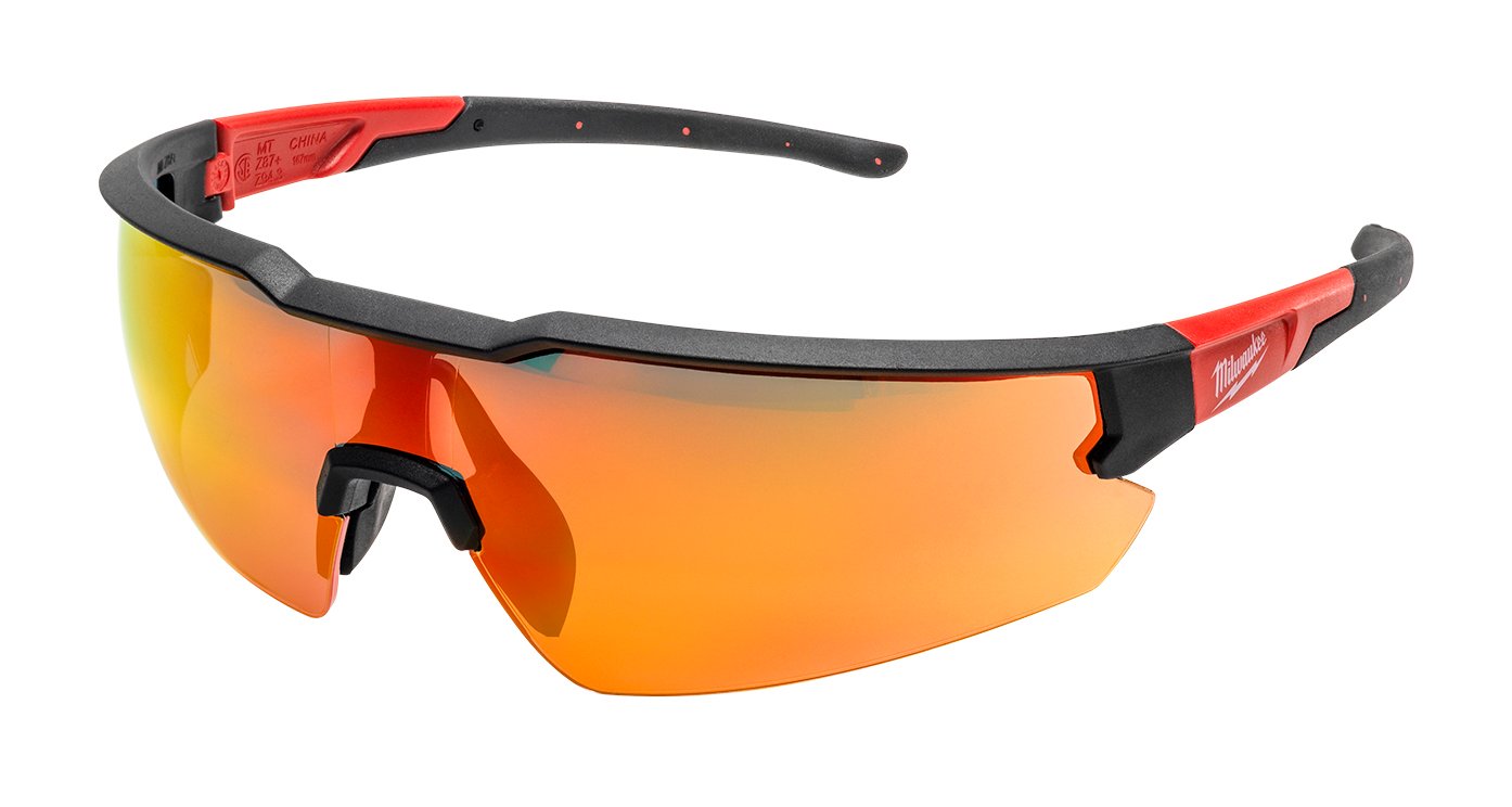 Sikkerhedsbrille, Enhanced rød spejlglas. Milwaukee