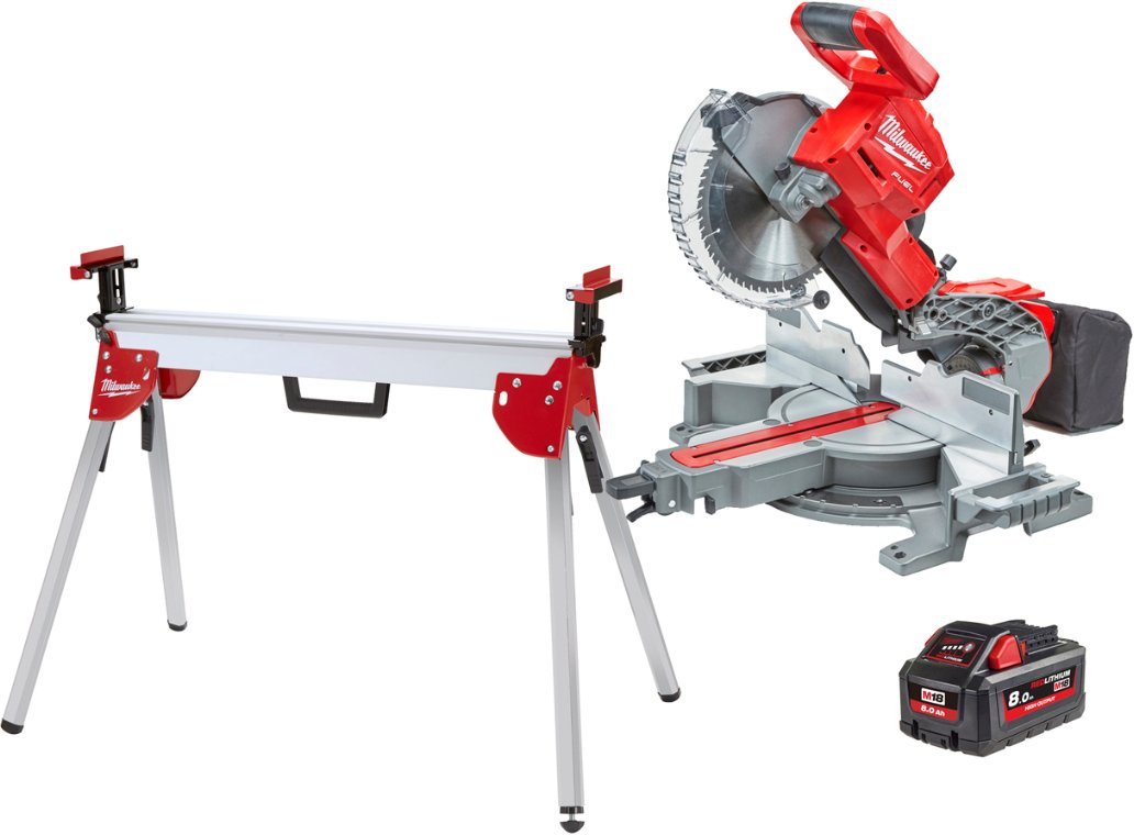 Kap/geringssav 18 V. 8 Ah + Bord. Milwaukee