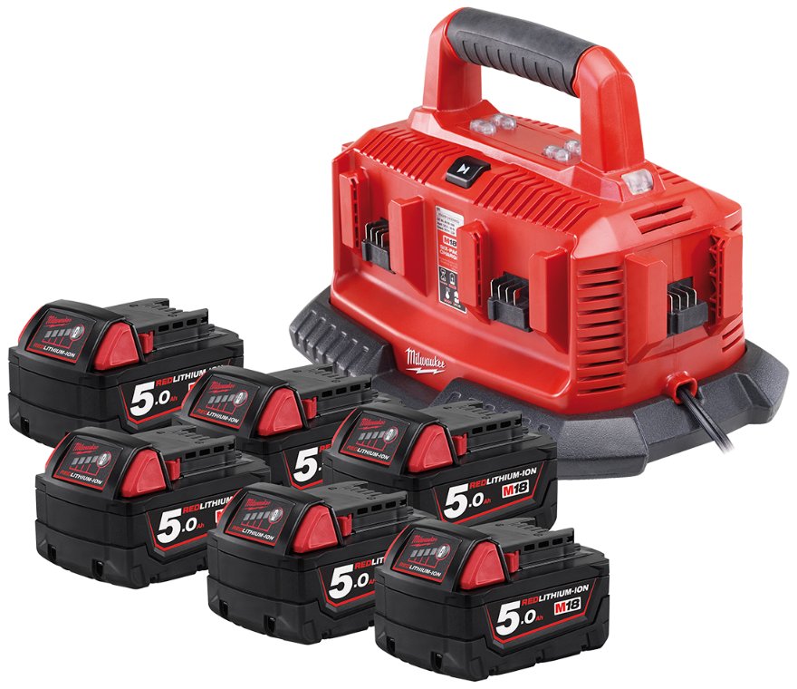 Batterisæt 18 V. 5,0 Ah + lader. Milwaukee