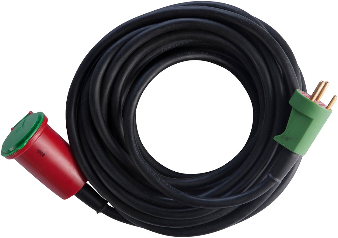 Kabelsæt 10 m, DK stikprop og forlængerledning