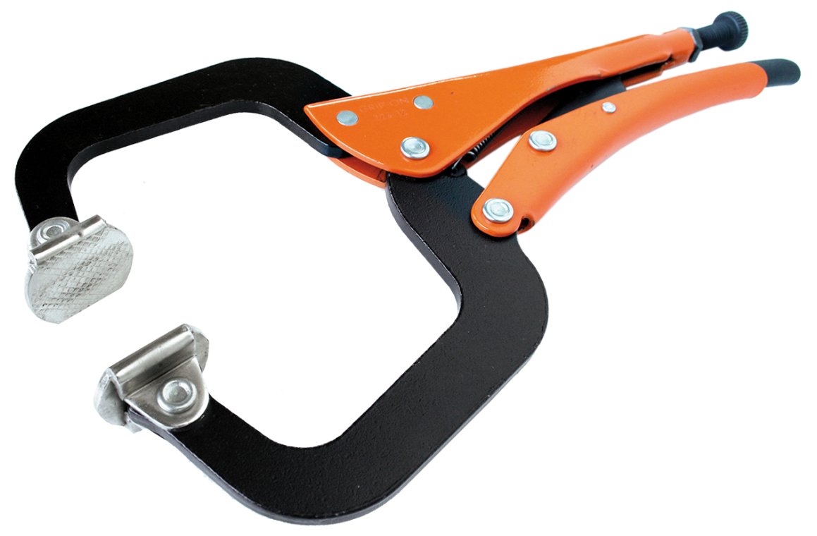 Svejsetang C-clamp med swivelsko. Grip-On