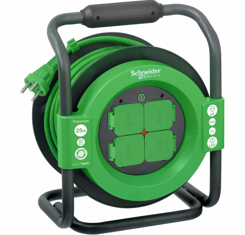 Kabeltrommel 25 mtr. 3x1,5kv. Thorsman