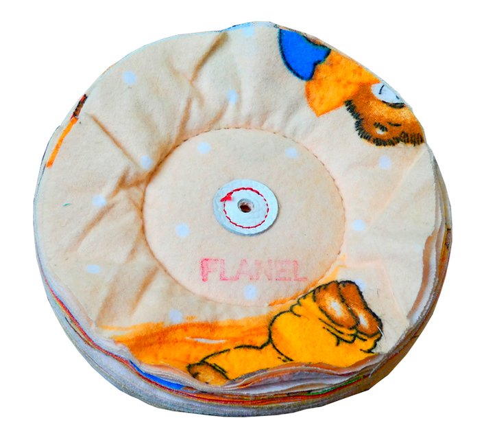 Kludeskive Kulørt Flannel 250 mm, 16 mm hul. Slutpolering