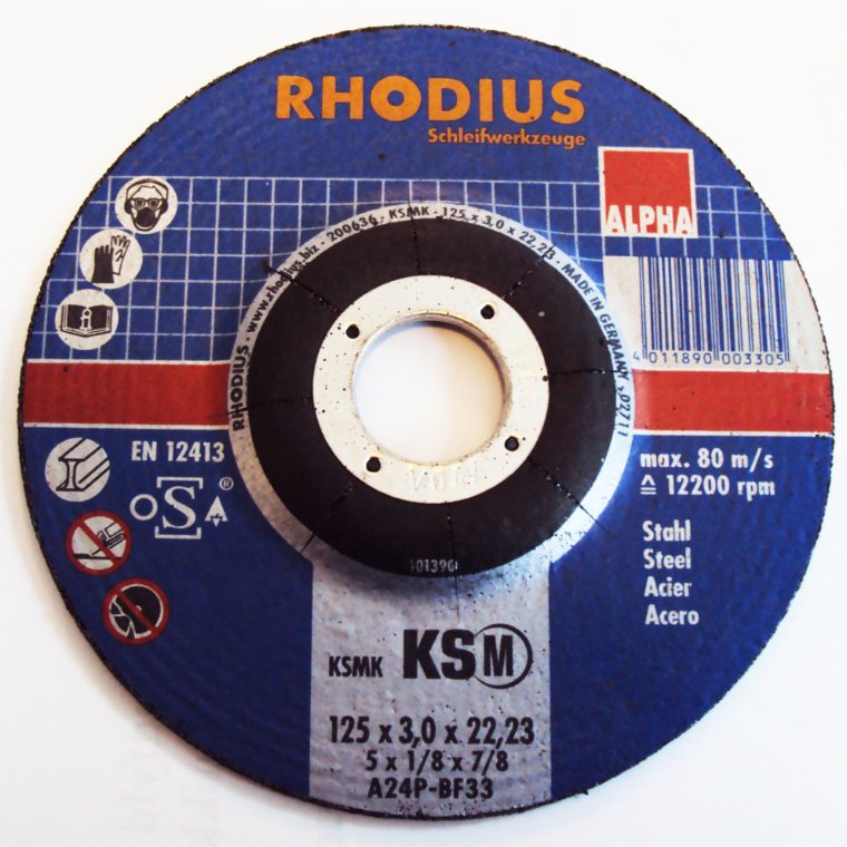 Skæreskive til jern 180 mm. Rhodius