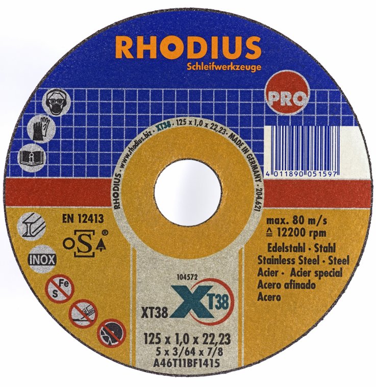 Skæreskive 125 mm. Rhodius