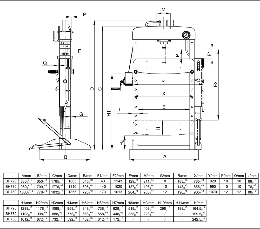 Presse Hydraulique 20 T Bahco BH720 